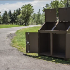 Galvanized steel bear resistant waste can enclosure