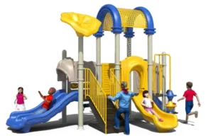 Step detail of outdoor playground slide