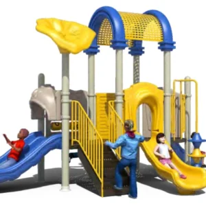 Step detail of outdoor playground slide