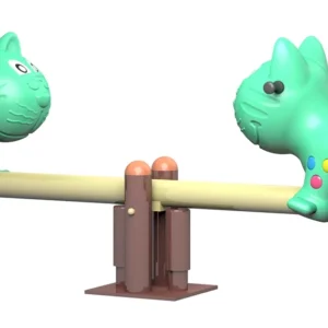 White background kids plastic playground seesaw