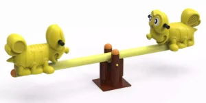 Playground seesaw installed in municipal park