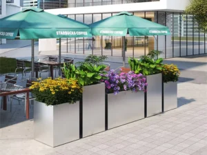 Landscape planter installed in commercial plaza