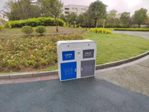 Solar powered smart waste bin commercial outdoor sensor trash can