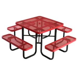 square metal picnic table