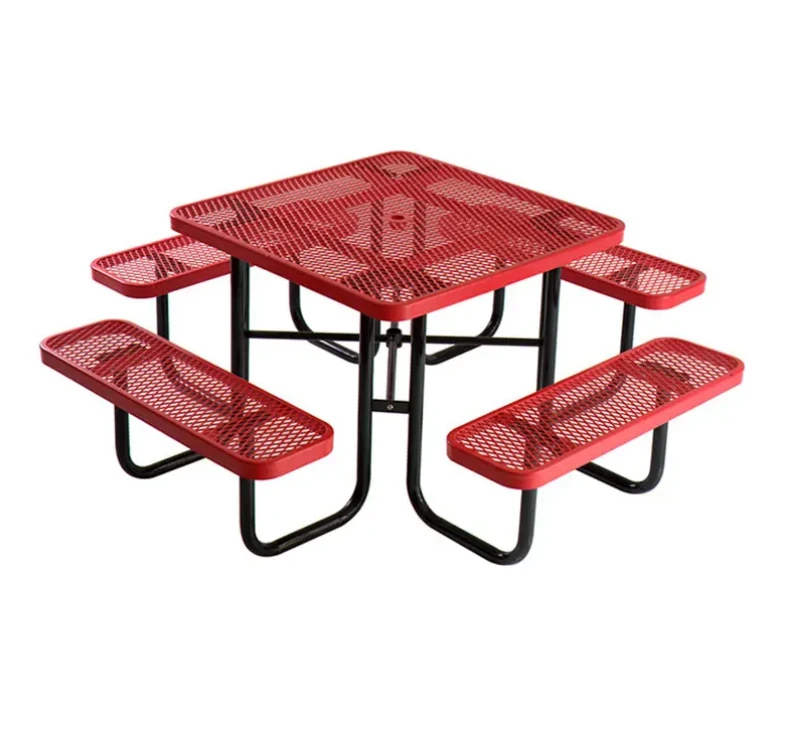 square metal picnic table
