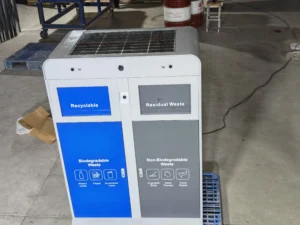 Solar powered smart waste bin commercial outdoor sensor trash can
