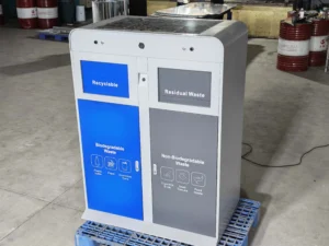 Solar powered smart waste bin commercial outdoor sensor trash can