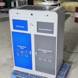Solar powered smart waste bin commercial outdoor sensor trash can